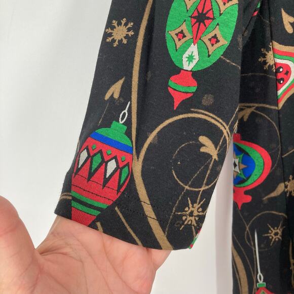 VTG Y2K Cactus Bay Ornament Bling Christmas Print Baby Tee Women’s Large Artsy - Picture 6 of 9